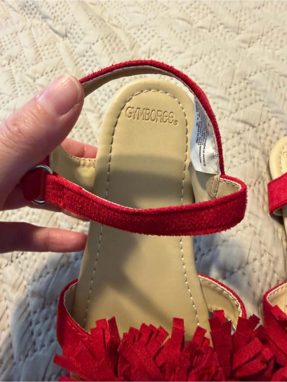 Gymboree Girls Red Pom-Pom Sandals size 2